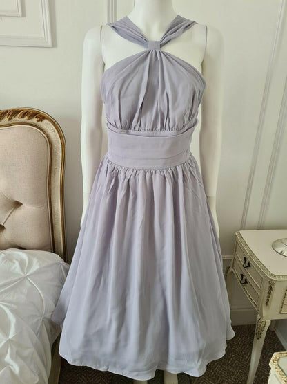 Lindy Bop Ada Grey Halterneck Swing Dress - HerSecretCloset.co.uk