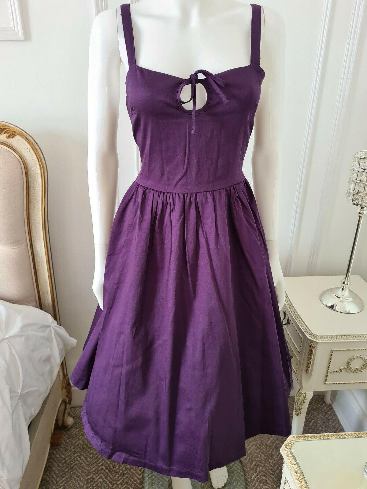 Lindy Bop Libby Deep Purple Swing Dress And Bolero Set - HerSecretCloset.co.uk