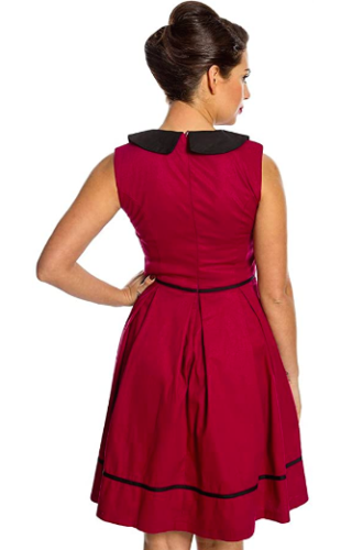 Lindy Bop Molly Sue' Burgundy Day Tea Dress - HerSecretCloset.co.uk