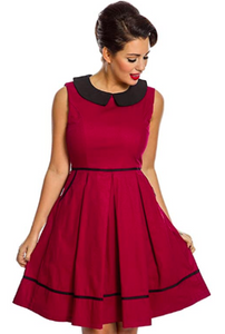 Lindy Bop Molly Sue' Burgundy Day Tea Dress - HerSecretCloset.co.uk
