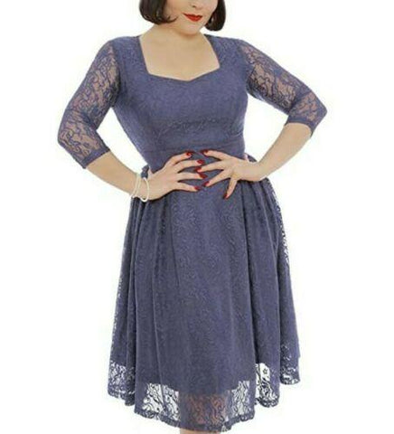 Lindy Bop Lisette Lavender Swing Dress 1950s Style - HerSecretCloset.co.uk