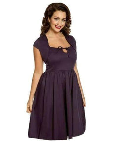 Lindy Bop Libby Deep Purple Swing Dress And Bolero Set - HerSecretCloset.co.uk